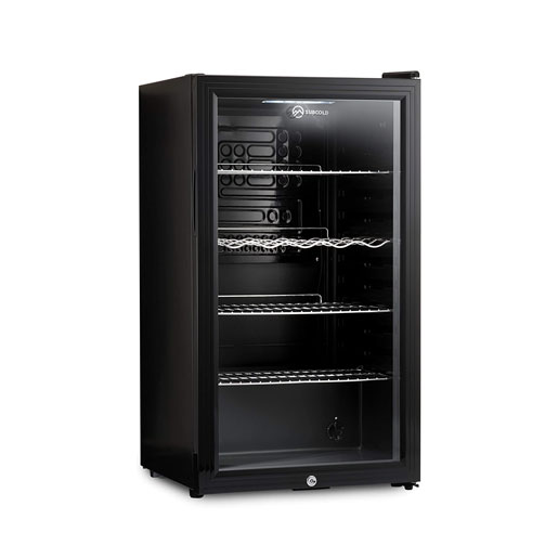 Subcold Super85 LED – Under-Counter Fridge | 85L Beer, Wine & Drinks Fridge | LED Light + Lock and Key | Energy Efficient (Silver, 85L) [Energy Class E]