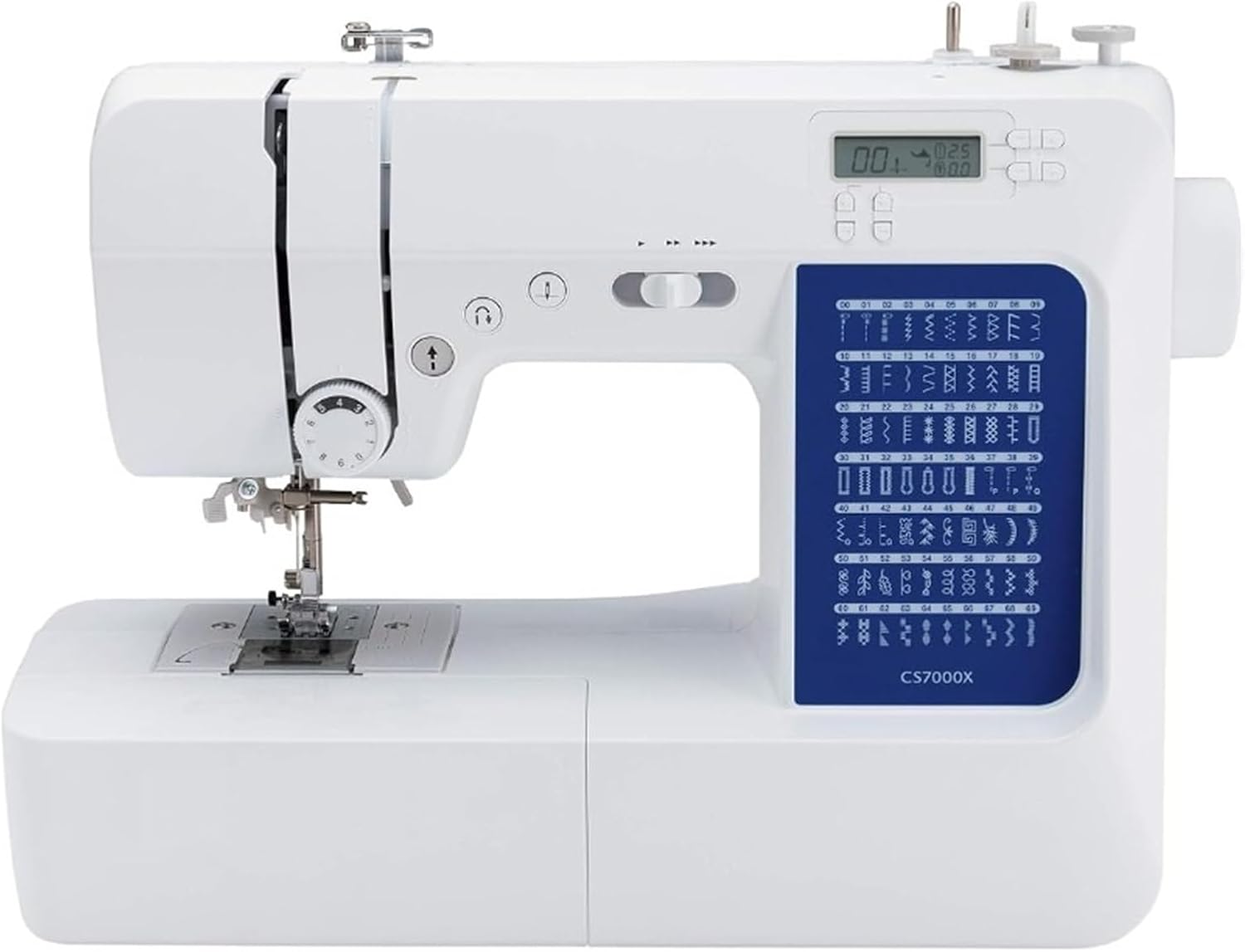 Brother CS7000X Computerized Sewing and Quilting Machine, 70 Built-in Stitches, LCD Display, Wide Table, 10 Included Feet, White