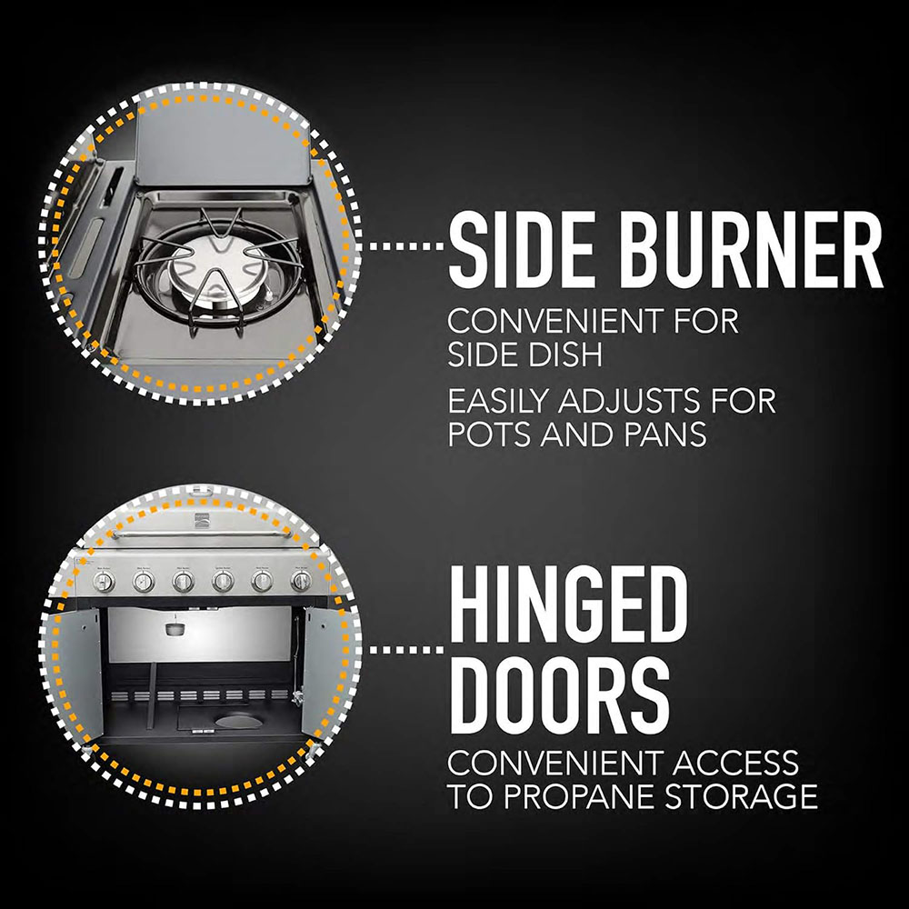 Kenmore PG-A40611S0L 6-Burner Cabinet Propane Gas Grill with Side Burner