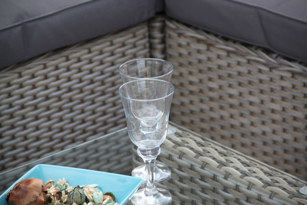 Bahia Sofa Dining Rattan Furniture Set - Whitewash Grey