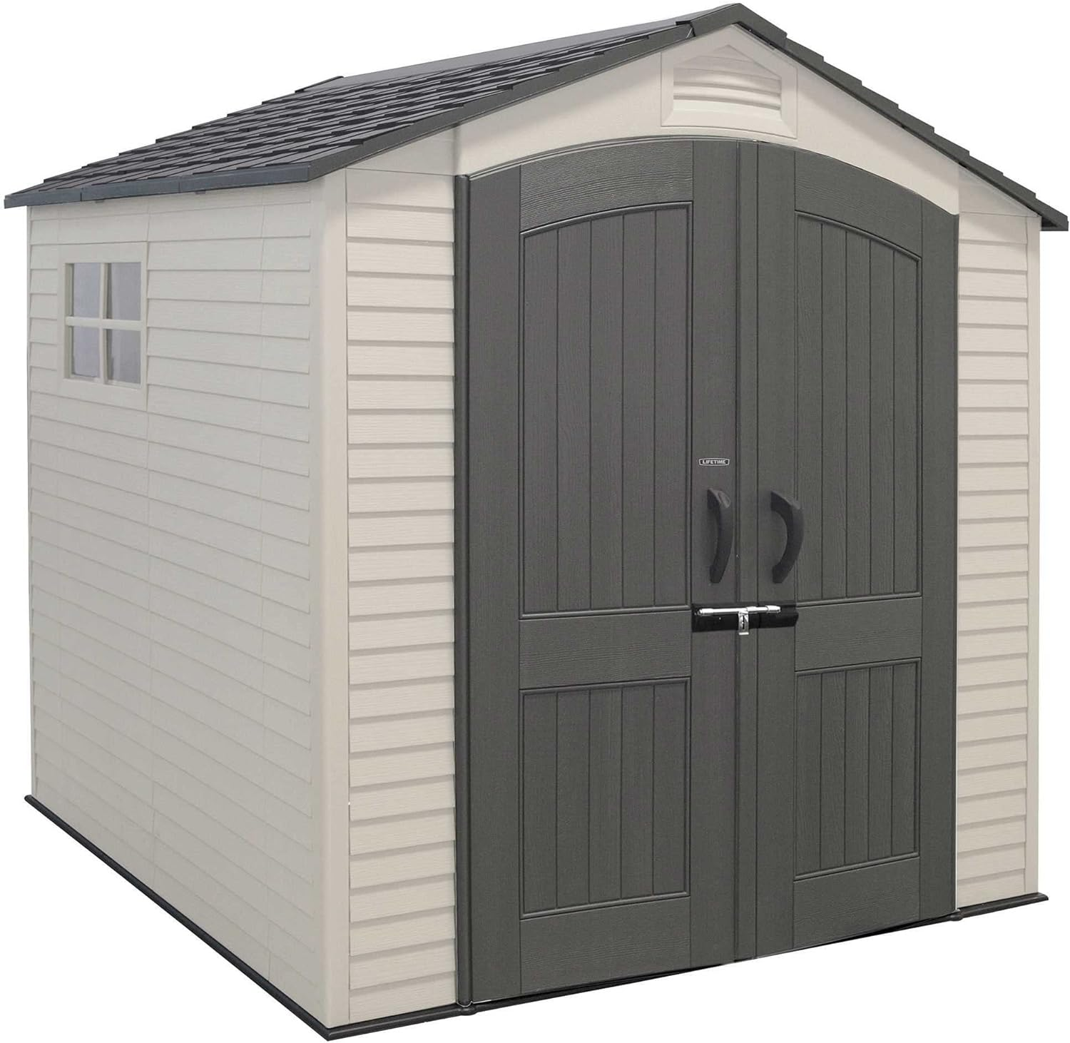 Lifetime 60190 7 x 7ft Heavy Duty Plastic Shed, Beige