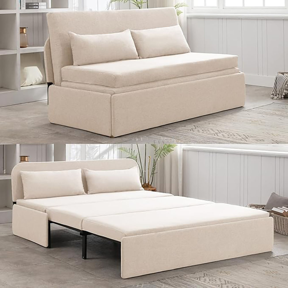 Mjkone Double Bed 2 in 1 Convertible Sofa Bed