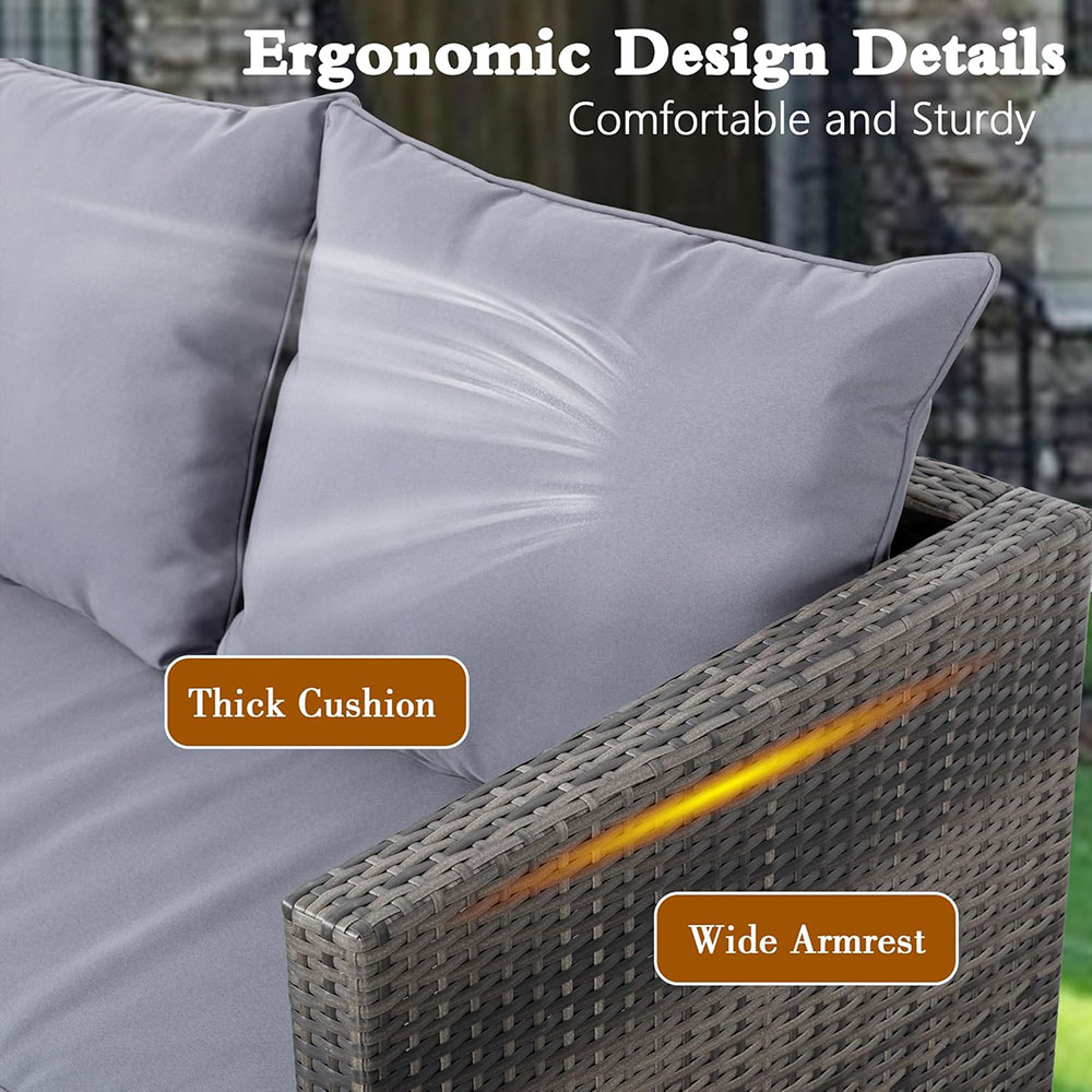 Shintenchi Patio Furniture 4 Pieces Wicker Patio Furniture Sets