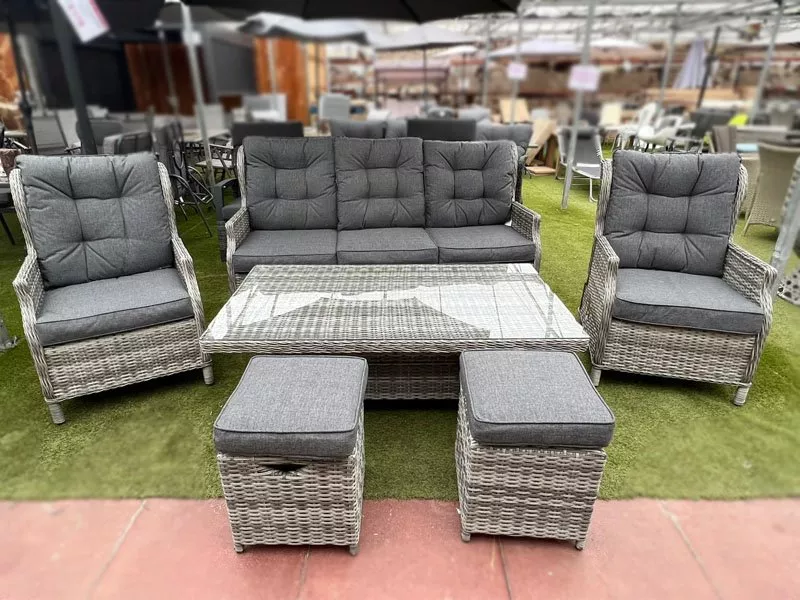 Sapcote Deluxe Reclining Lounge Set (Grey)