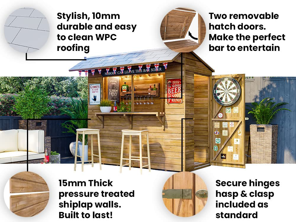 Outdoor Bar Shed - The Hangover Apex Garden Bar | 1.8x2.4 m