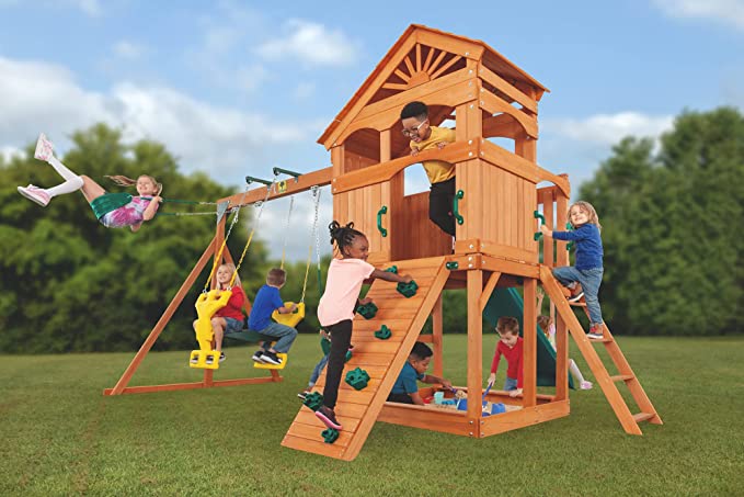 【Sports&Outdoors】【BS】Oak Grove Wooden Swing Set