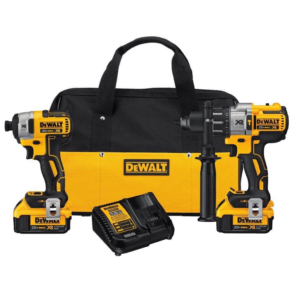 DEWALT 20V MAX XR Brushless Impact Driver and Hammer Drill Combo Kit, Premium 4.0Ah, Cordless (DCK299M2)