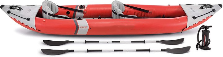Intex Excursion Pro Kayak, Professional Series Inflatable Fishing Kayak, K2: 2-Person, Red