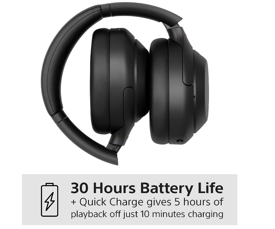 Sony WH-1000XM4 Noise Cancelling Wireless Headphones - 30 hours battery life - Over Ear style - Optimised for Alexa and the Google Assistant - with built-in mic for phone calls